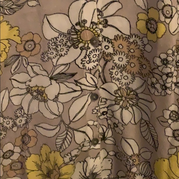 Beige and Yellow Floral Print Button Up Cardigan - Picture 4 of 4
